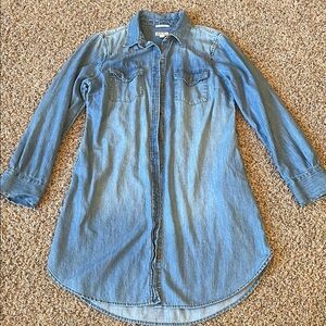 Merona Blue Casual Denim Top